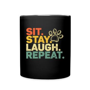 Hundetrainer Welpe Lustiges Haustier Training - Tasse einfarbig - Schwarz - Vorne