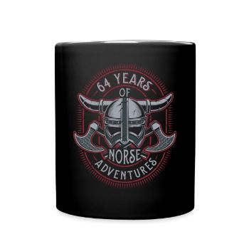64 Years of Norse Adventures - 64th Birthday - Full Colour Mug - black - Front