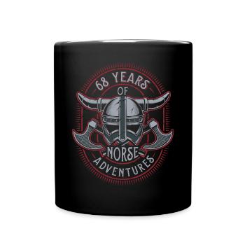 68 Years of Norse Adventures - 68th Birthday - Full Colour Mug - black - Front