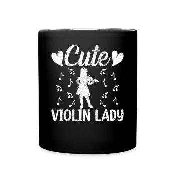 Cute Violin Lady Violin Music Player Violin Lover - Tasse einfarbig - Schwarz - Vorne