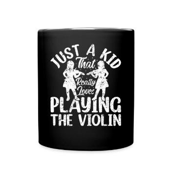 Juste un enfant qui aime vraiment jouer du violon Vi - Mug uni - noir - Devant