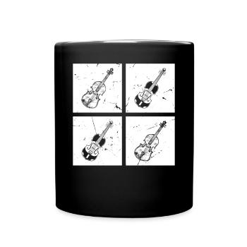 Beaucoup de coffret rétro avec violon violon mu - Mug uni - noir - Devant