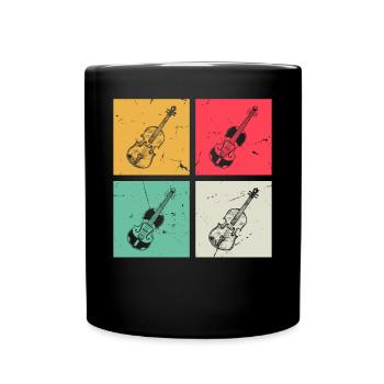 Many Retro Box With Violin Violinist Music Violini - Full Colour Mug - black - Front