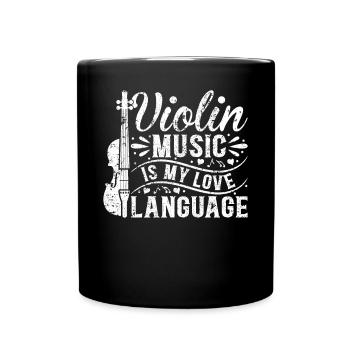 La musique pour violon est mon langage d’amour Jouer du violon - Mug uni - noir - Devant