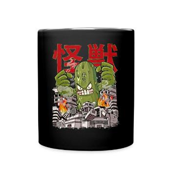 Kaiju Cucumber Japanese Anime Monster Cucumber - Full Colour Mug - black - Front