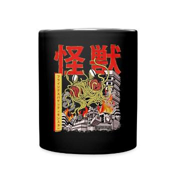 Kaiju Flying Spaghetti Monster Japanischer Anime F - Tasse einfarbig - Schwarz - Vorne