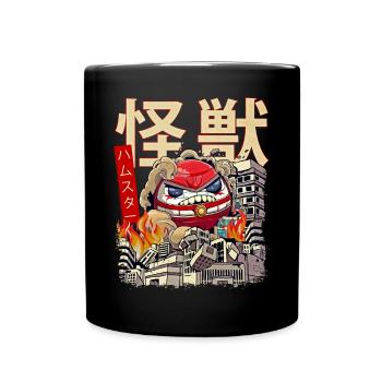 Kaiju Daruma Japanische Anime Monster Puppe - Tasse einfarbig - Schwarz - Vorne