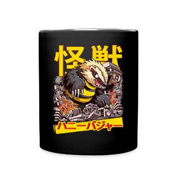 Kaiju Honey Badger Japanese Anime Monster Puzzle - Full Colour Mug - black - Front