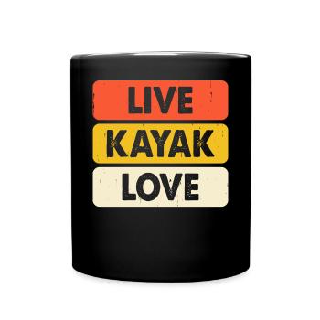 Kajak Kajakfahrer Kajaker - Tasse einfarbig - Schwarz - Vorne