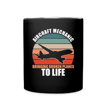 Aircraft mechanic - Full Colour Mug - black - Front