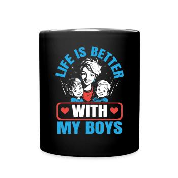 Boy Mom Best Mommy Ever Motherhood Fête des mères - Mug uni - noir - Devant