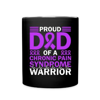 Proud father of a warrior with chronic - Full Colour Mug - black - Front