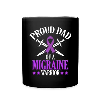 Proud father of a migraine warrior chronic - Full Colour Mug - black - Front