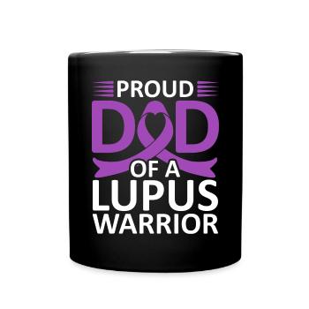 Proud father of a lupus warrior Purple Ribbon - Full Colour Mug - black - Front