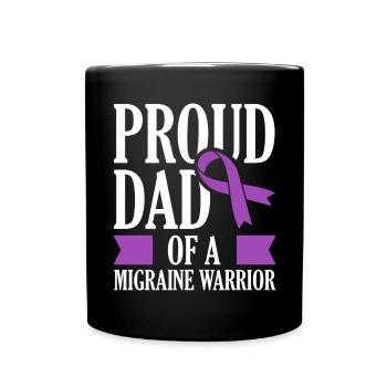 Proud father of a migraine warrior chronic - Full Colour Mug - black - Front