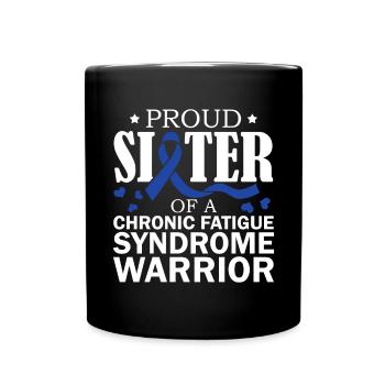 Proud sister of a warrior with chronic - Full Colour Mug - black - Front