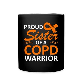 Proud sister of a COPD warrior Chronic - Full Colour Mug - black - Front