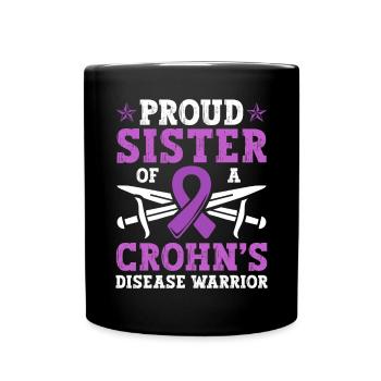 Stolze Schwester Eines Morbus-crohn-kriegers - Tasse einfarbig - Schwarz - Vorne