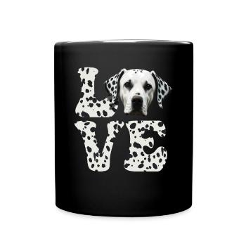Chien dalmate LOVE - Mug uni - noir - Devant