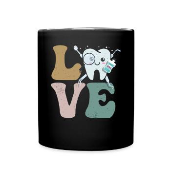 Zahnarzt Zahnarzthelferin Hygiene - Tasse einfarbig - Schwarz - Vorne