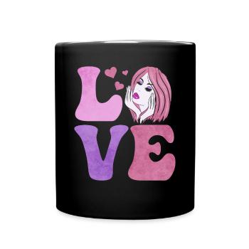 Dermatologist Dermatology Skin Care LOVE - Full Colour Mug - black - Front