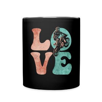 Dirt Bike Motocross Dirt Biking Enduro LOVE - Tasse einfarbig - Schwarz - Vorne
