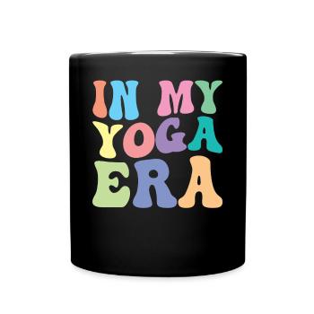 Yoga Retro Groovy In Meiner - Tasse einfarbig - Schwarz - Vorne