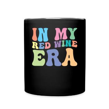 Red Wine Retro Groovy In Mine - Full Colour Mug - black - Front