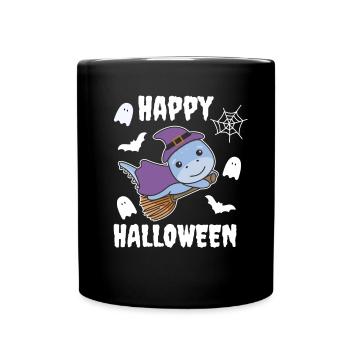 Dino Joyeux Halloween Sorcière Enfants Sorcière Costume de Sorcière - Mug uni - noir - Devant