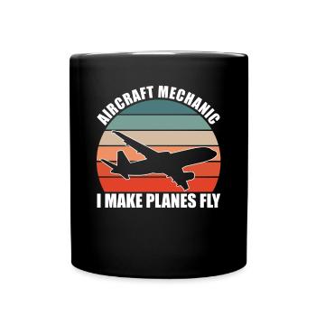 Aircraft mechanic saying - Full Colour Mug - black - Front