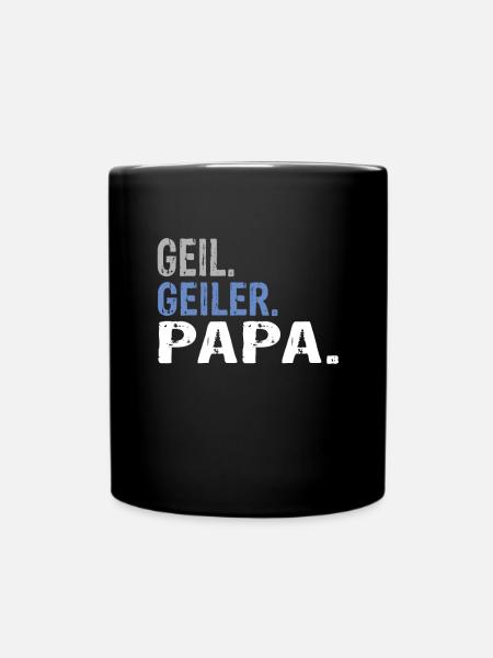 Papa Bester Papa Papa Spruch Papa Geburtstag - Tasse einfarbig - Schwarz