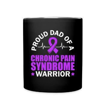 Proud father of a warrior with chronic - Full Colour Mug - black - Front