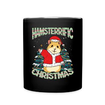 Hamster Père Noël - Mug uni - noir - Devant