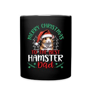 Joyeux papa hamster de Noël - Mug uni - noir - Devant