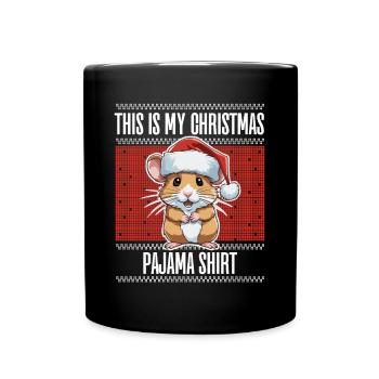 Pyjama de hamster de Noël - Mug uni - noir - Devant