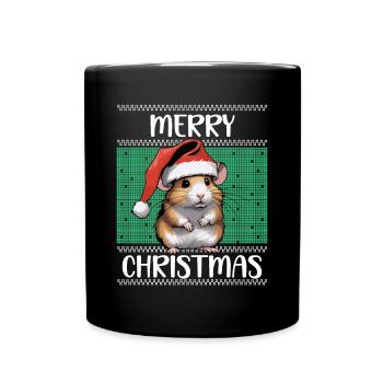 Mignon hamster du Père Noël - Mug uni - noir - Devant