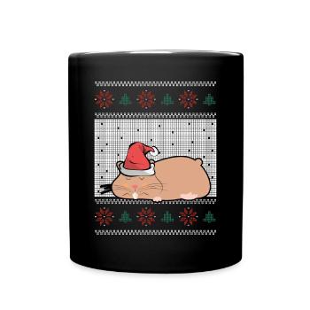 Sleeping cute hamster - Full Colour Mug - black - Front
