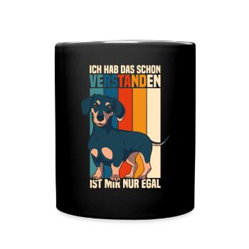 Lustige Dackel Sprüche Dachshund Geschenk - Tasse einfarbig - Schwarz - Vorne