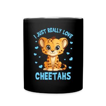 Kinder Tierwelt Afirca Savannah Gepard Wildkatze - Tasse einfarbig - Schwarz - Vorne