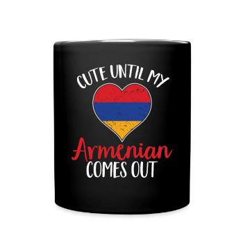Armenische Flagge Armenien - Tasse einfarbig - Schwarz - Vorne