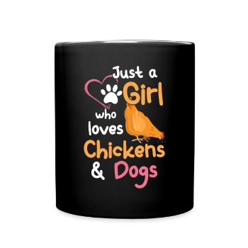 Chicken Dogs Farmer Farmer Dog Agriculture - Full Colour Mug - black - Front