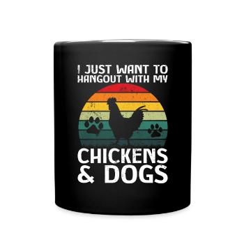 Chicken Dogs Farmer Farmer Dog Agriculture - Full Colour Mug - black - Front