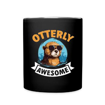 Otter Animal Kids & Adult - Otterly Awesome - Tasse einfarbig - Schwarz - Vorne