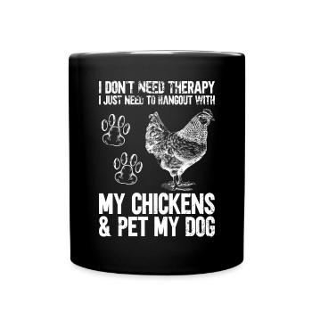 Chicken Dogs Farmer Farmer Dog Agriculture - Full Colour Mug - black - Front
