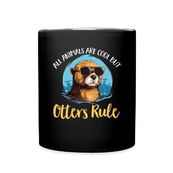 Otter Animal Kids & Adult - All Animals Are Cool - Full Colour Mug - black - Front