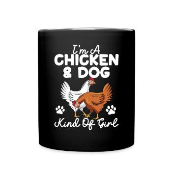 Chicken Dogs Farmer Farmer Dog Agriculture - Full Colour Mug - black - Front