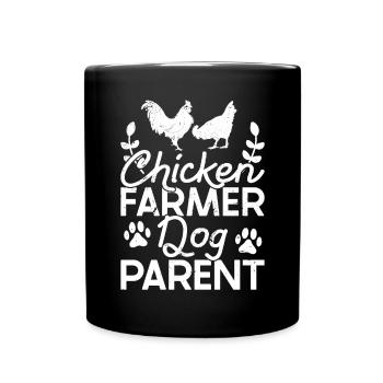 Chicken Dogs Farmer Farmer Dog Agriculture - Full Colour Mug - black - Front