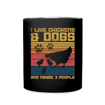 Chicken Dogs Farmer Farmer Dog Agriculture - Full Colour Mug - black - Front
