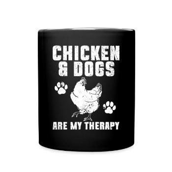 Chicken Dogs Farmer Farmer Dog Agriculture - Full Colour Mug - black - Front