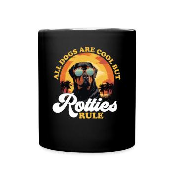 Rottweiler Dog Breed Pet All Dogs Are Cool - Full Colour Mug - black - Front